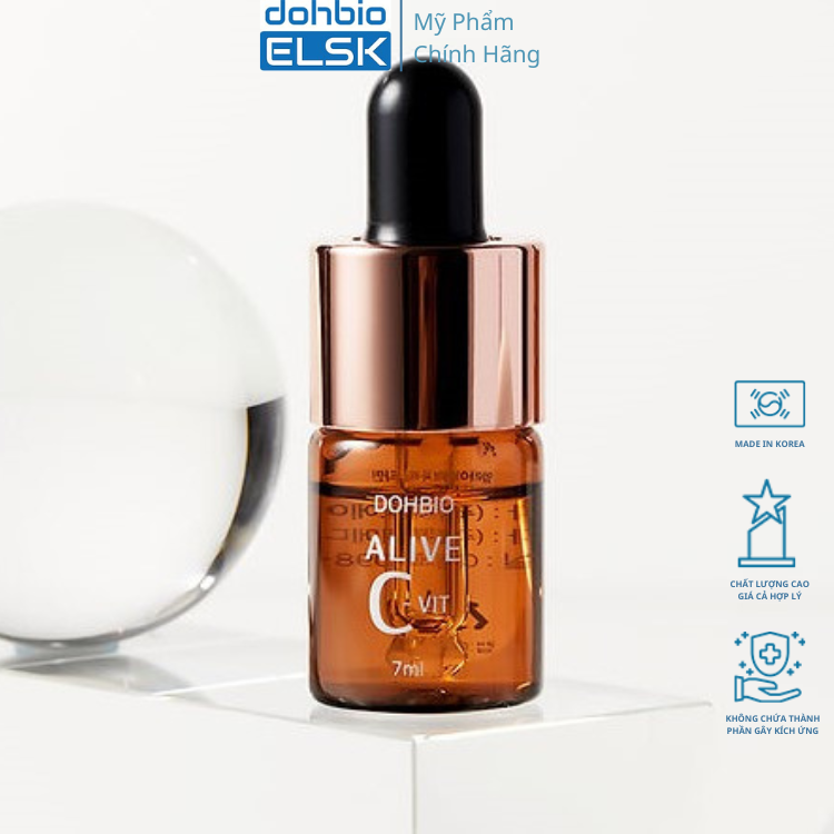 Serum Vitamin C Dohibio Elsk, tinh chất C làm đẹp da, nhập khẩu Hàn Quốc, bộ sản phẩm 2 chai