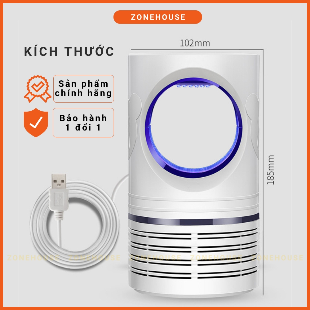 Đèn bắt muỗi thông minh ZONEHOUSE, trang trí để bàn, làm đèn ngủ, hiệu quả cao, quạt hút kiểu quạt máy bay