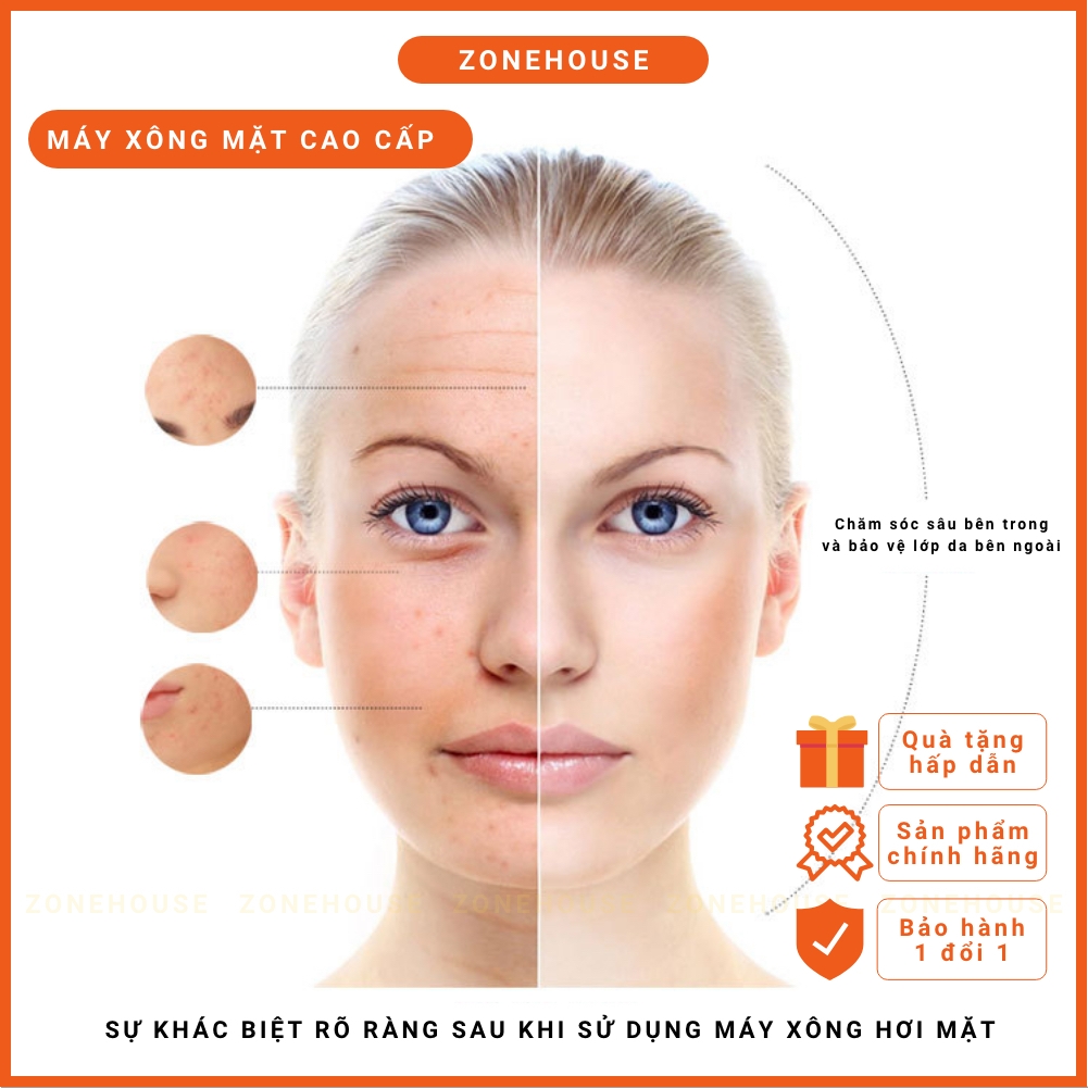 [CAO CẤP] Máy xông hơi mặt CUORUNG - ZONEHOUSE, máy xông hơi massage mặt cao cấp chính hãng Cuorung