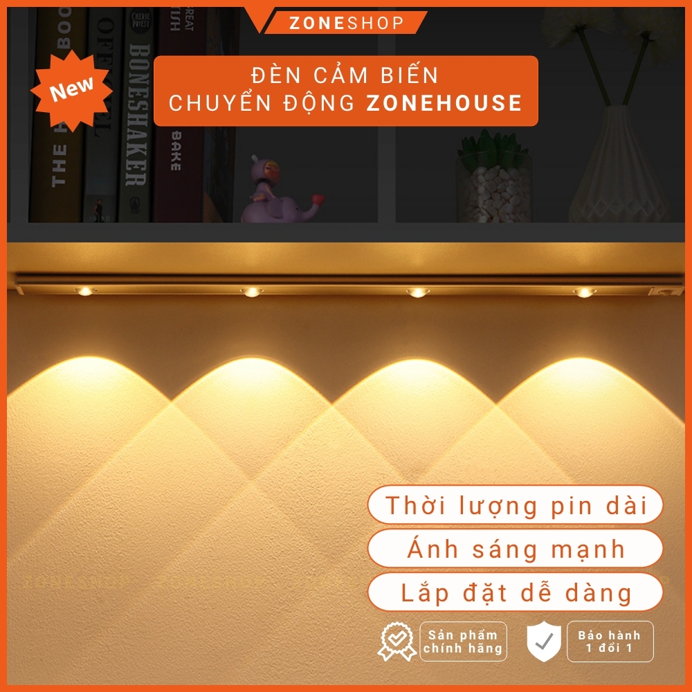 Đèn cảm ứng chuyển động thông minh dạng led dài hợp kim nhôm cao cấp dán tường sạc USB