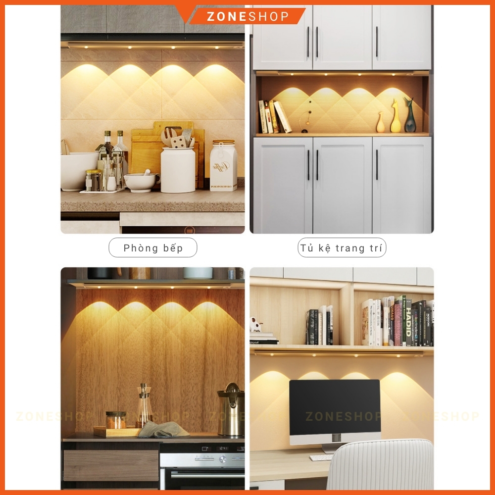 Đèn cảm ứng chuyển động thông minh dạng led dài hợp kim nhôm cao cấp dán tường sạc USB