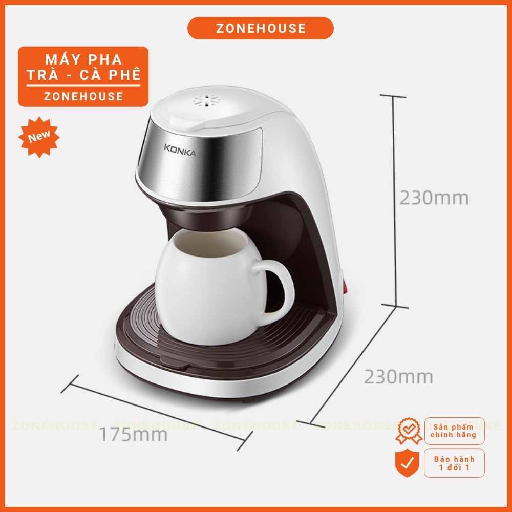 Máy pha cà phê, pha trà Konka ZoneHouse, Máy pha cafe trà mini gia đình tiện dụng và đẳng cấp chính hãng [ZONESHOP]