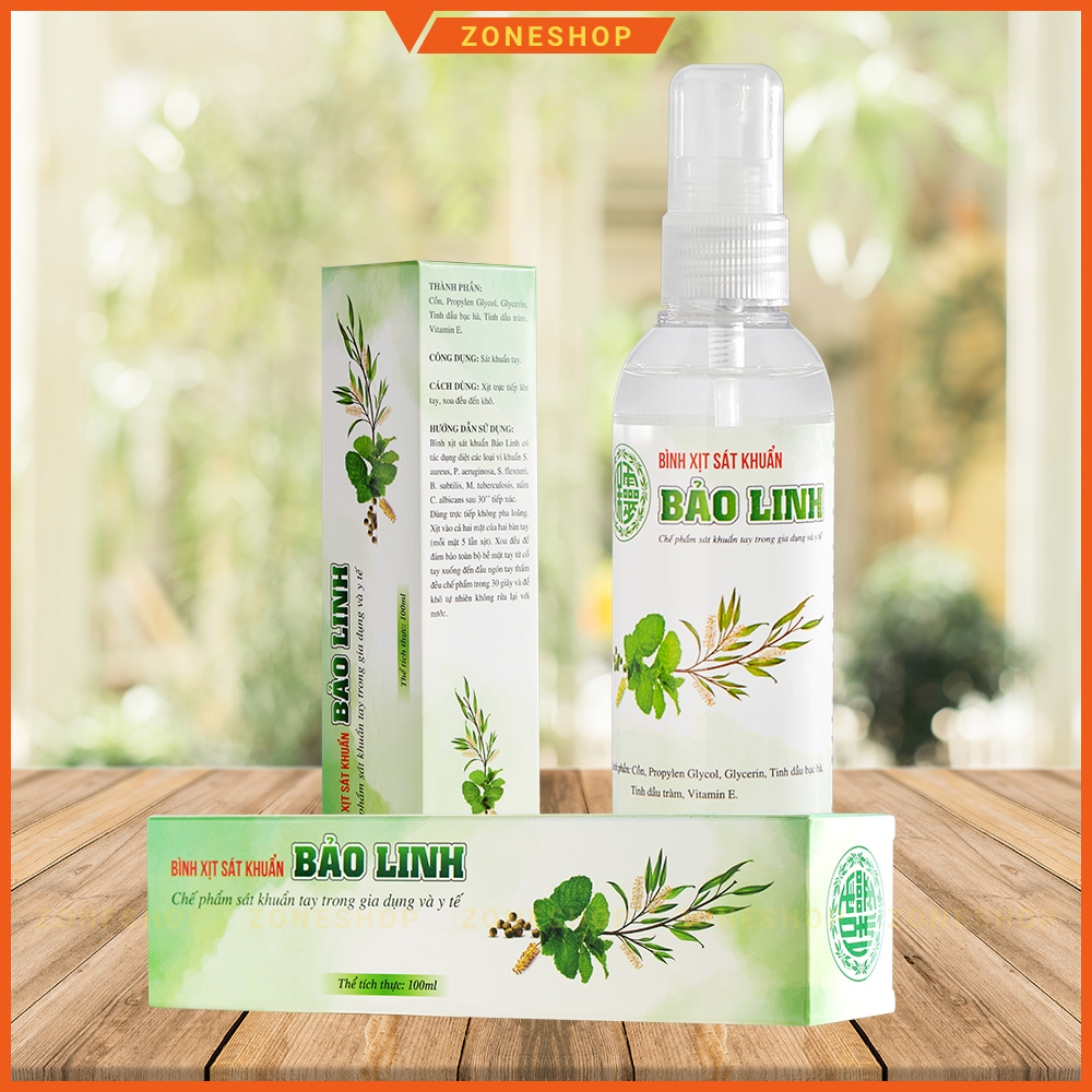 Bình Xịt Sát Khuẩn Tinh Dầu Bảo Linh 60ml - Hoàn toàn thiên nhiên, an toàn, tiện dụng [ZONESHOP]