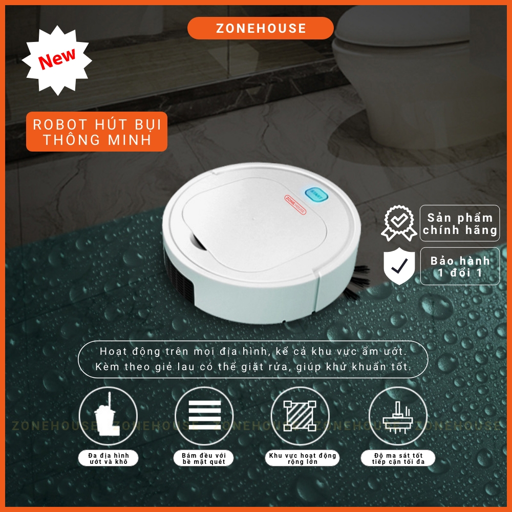 Robot Hút Bụi Thông Minh ZoneHouse - Super Woman, hút bụi thông minh, Hàng Chính Hãng, lau nhà, chống rơi [ZONESHOP]