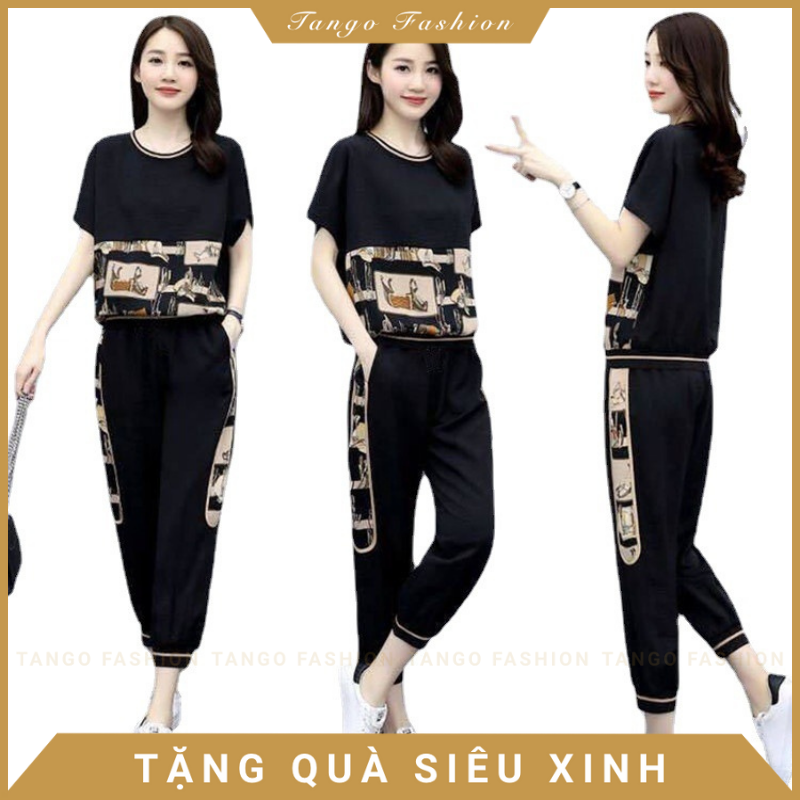 Đồ bộ mặc nhà nữ, Set bộ đi chơi, Đồ bộ thun thể thao hiện đại trẻ trung theo phong cách Hàn Quốc [TANGO FASHION]
