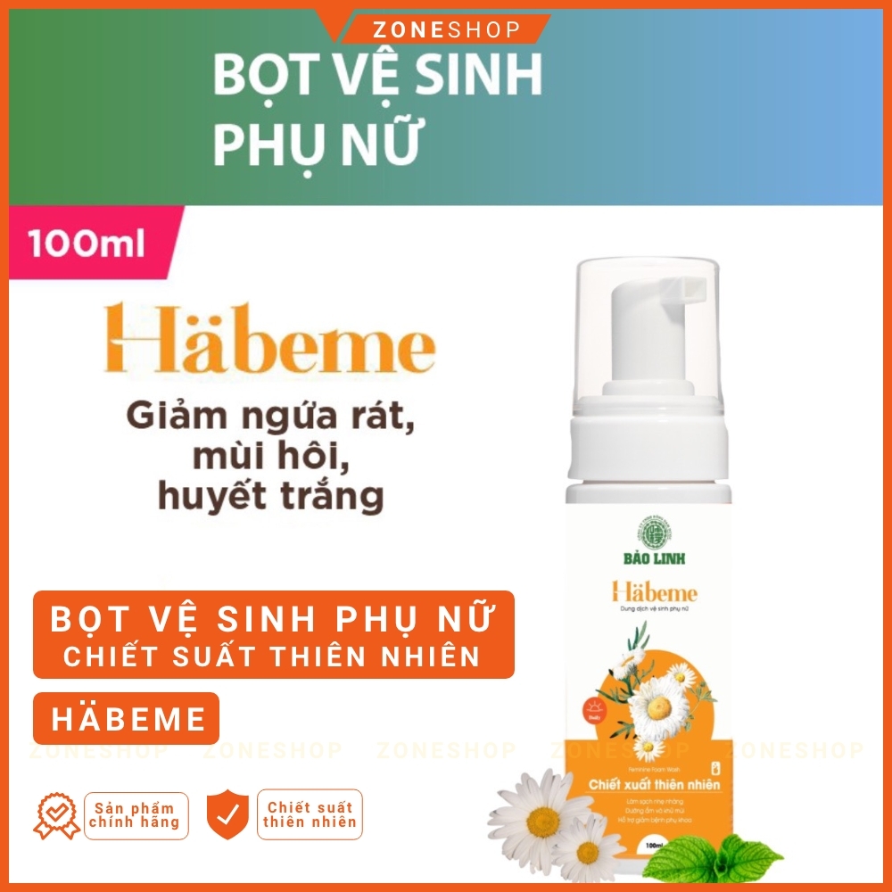 Bọt vệ sinh phụ nữ Habeme, dung dịch vệ sinh phụ nữ chiết xuất thiên nhiên, thương hiệu Habeme - Bảo Linh [ZONESHOP]