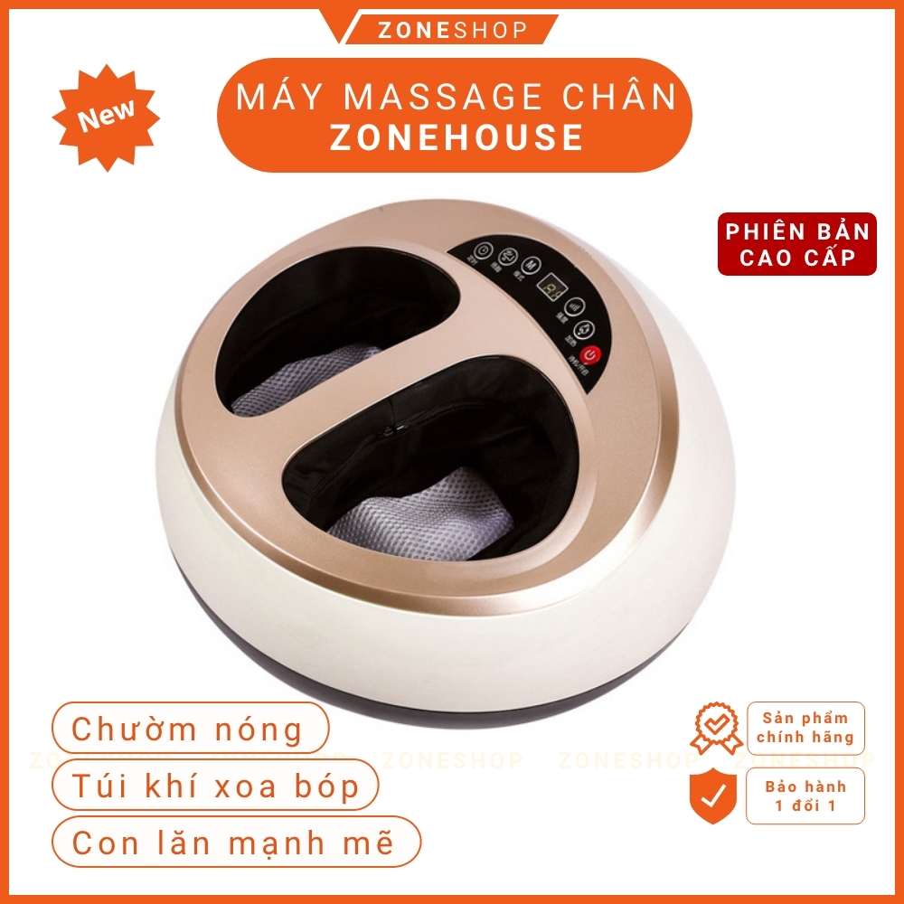 Máy massage chân bấm huyệt Xiaomi ZoneHouse, massage khô đa điểm, chườm nóng, túi khí xoa bóp chân - ZONESHOP