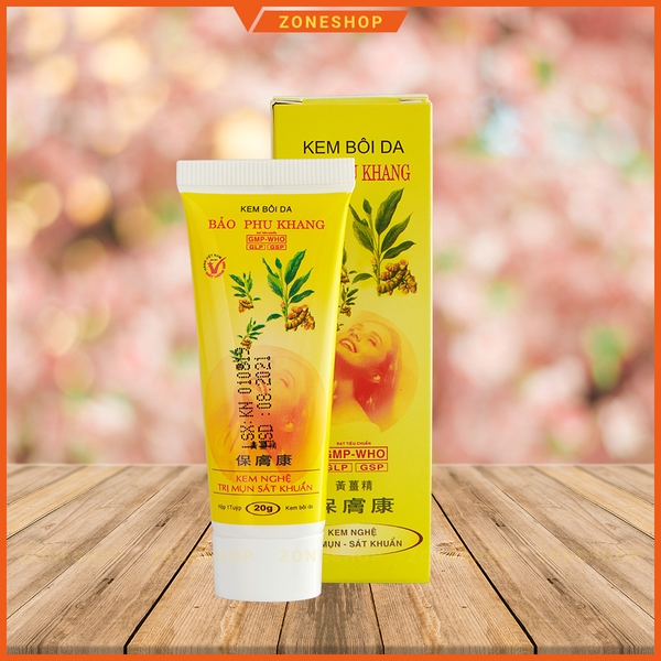 Kem nghệ giảm mụn, mịn da, trắng hồng - Kem Tinh Nghệ Bảo Phu Khang, ngừa mụn tự nhiên [ZONESHOP]