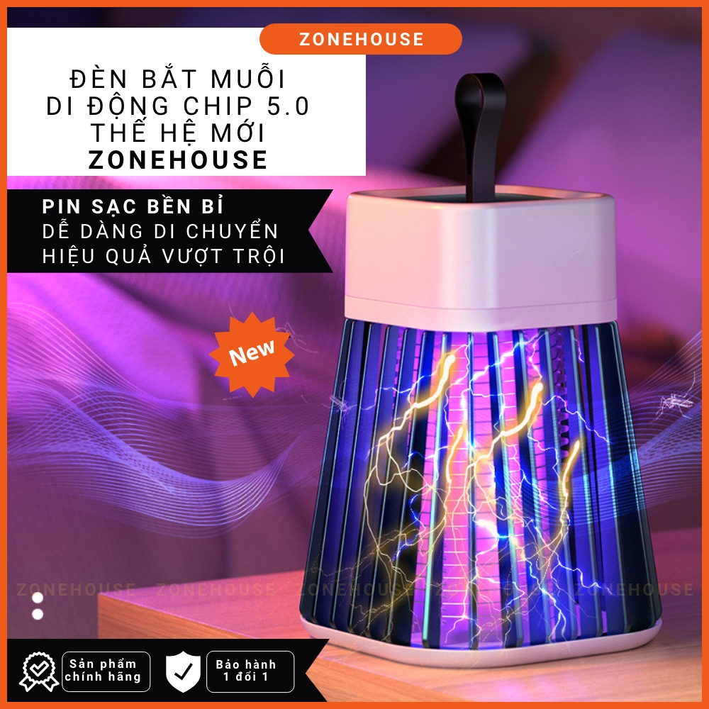 Đèn bắt muỗi thông minh Electric S thế hệ mới nhất - Đèn bắt muỗi di động + kèm dây sạc, máy bắt muỗi ZONEHOUSE