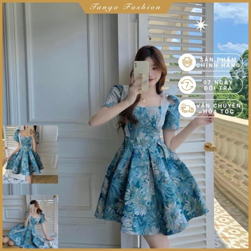 Váy nữ, đầm xòe công chúa, in họa tiết kiểu dáng dễ thương  - TANGO FASHION