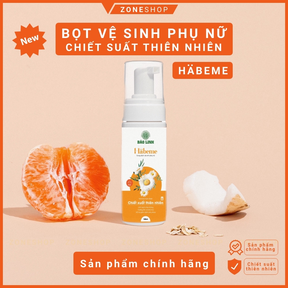Bọt vệ sinh phụ nữ Habeme, dung dịch vệ sinh phụ nữ chiết xuất thiên nhiên, thương hiệu Habeme - Bảo Linh [ZONESHOP]