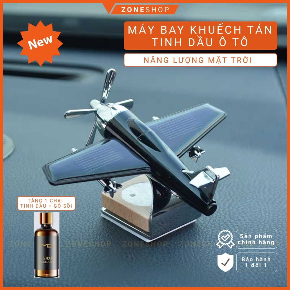 TINH DẦU Ô TÔ Năng Lượng Mặt Trời ZONEHOUSE hình Máy Bay Cổ Điển, máy khuếch tán tặng kèm tinh dầu thơm [ZONESHOP]