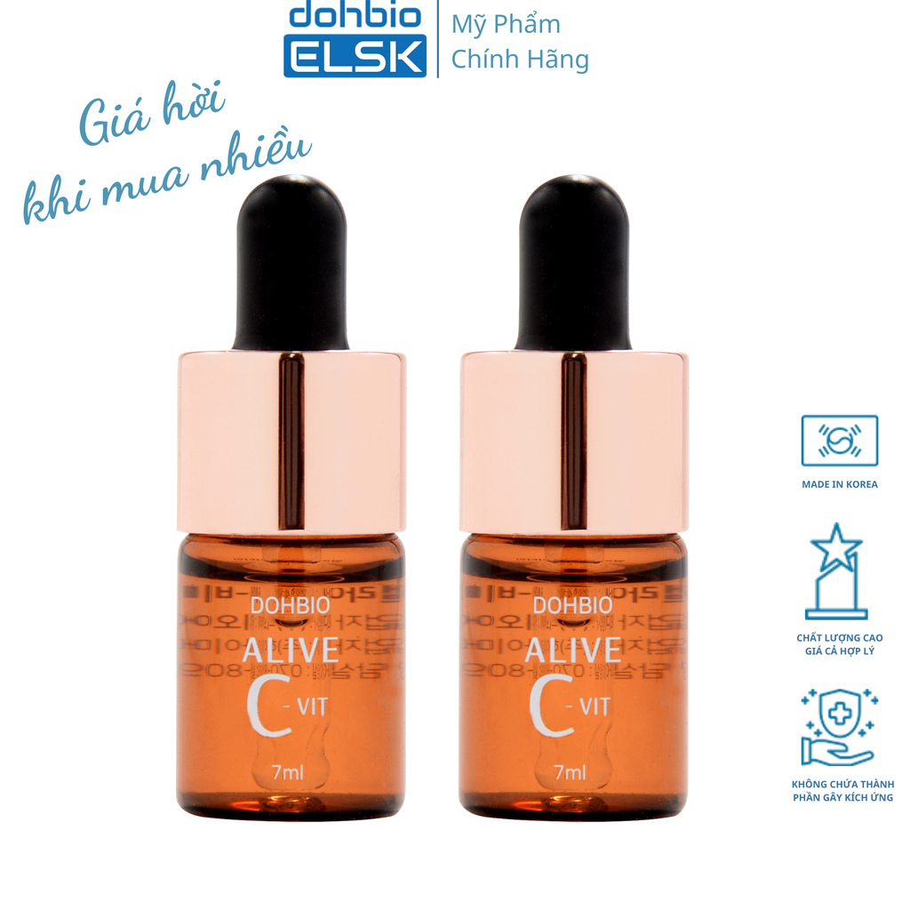 Serum Vitamin C Dohibio Elsk, tinh chất C làm đẹp da, nhập khẩu Hàn Quốc, bộ sản phẩm 2 chai