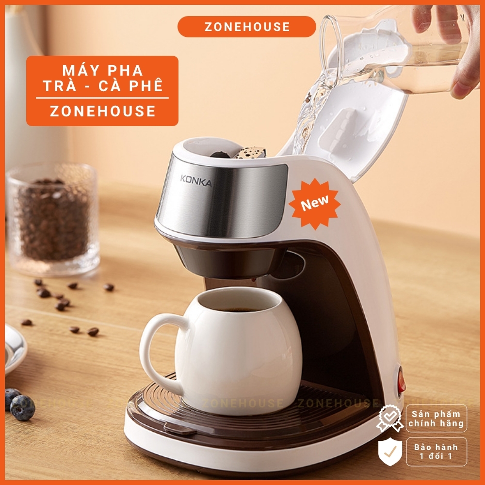 Máy pha cà phê, pha trà Konka ZoneHouse, Máy pha cafe trà mini gia đình tiện dụng và đẳng cấp chính hãng [ZONESHOP]