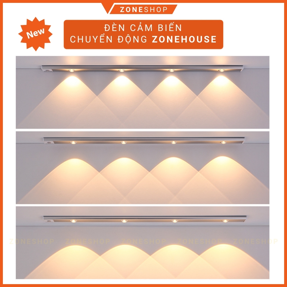 Đèn cảm ứng chuyển động thông minh dạng led dài hợp kim nhôm cao cấp dán tường sạc USB