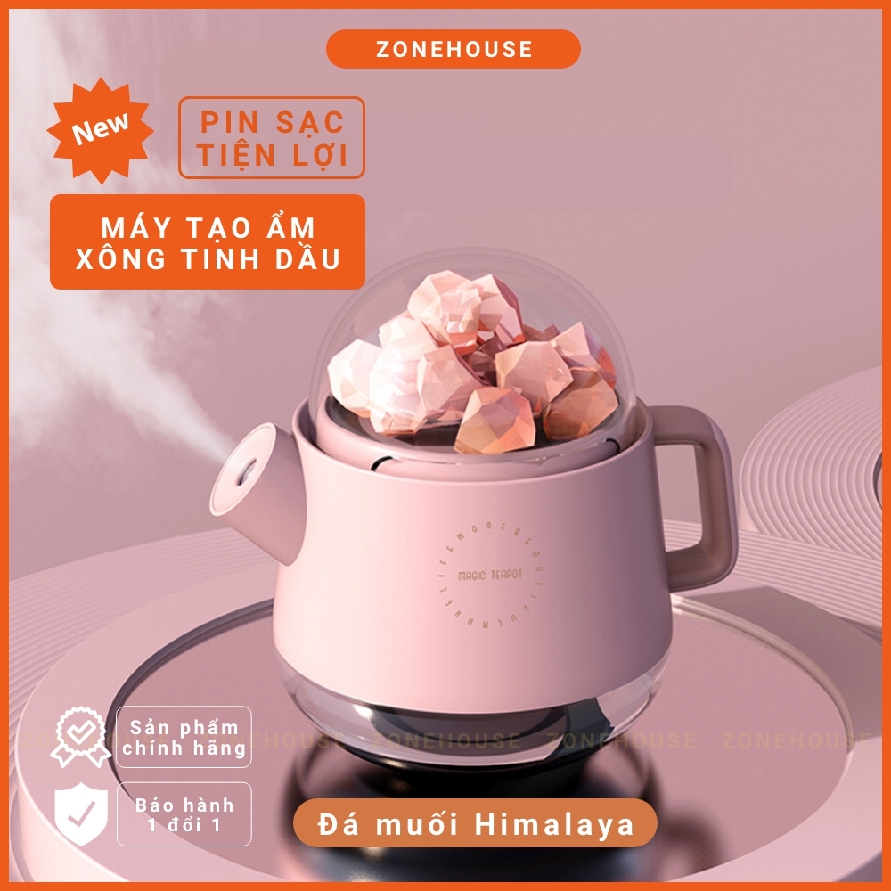 Máy xông tinh dầu bình nước đá muối Himalaya ZONEHOUSE New, đá muối tự nhiên, đèn xông tinh dầu văn phòng [ZONESHOP]
